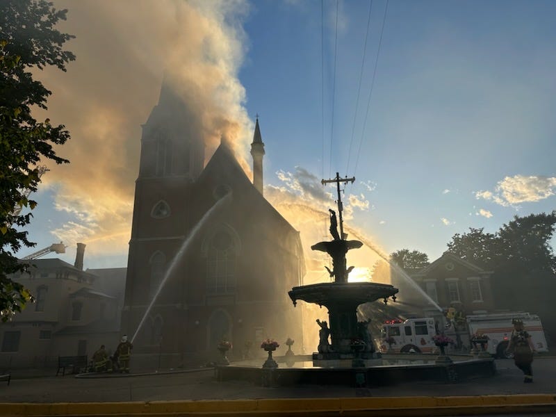 Madison crews assessing damage after Trinity United Methodist Church fire