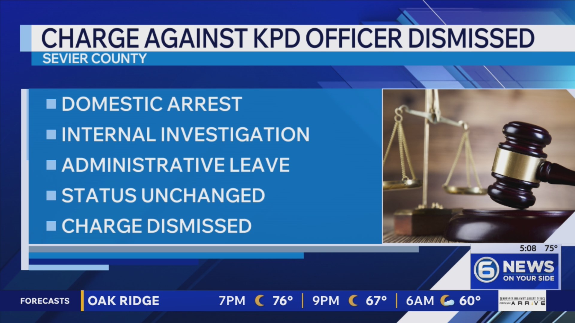 Charge against Knoxville police officer dismissed after Sevier County ...