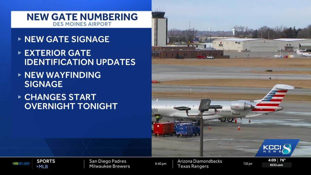 Des Moines airport changing gate numbers ahead of new terminal opening