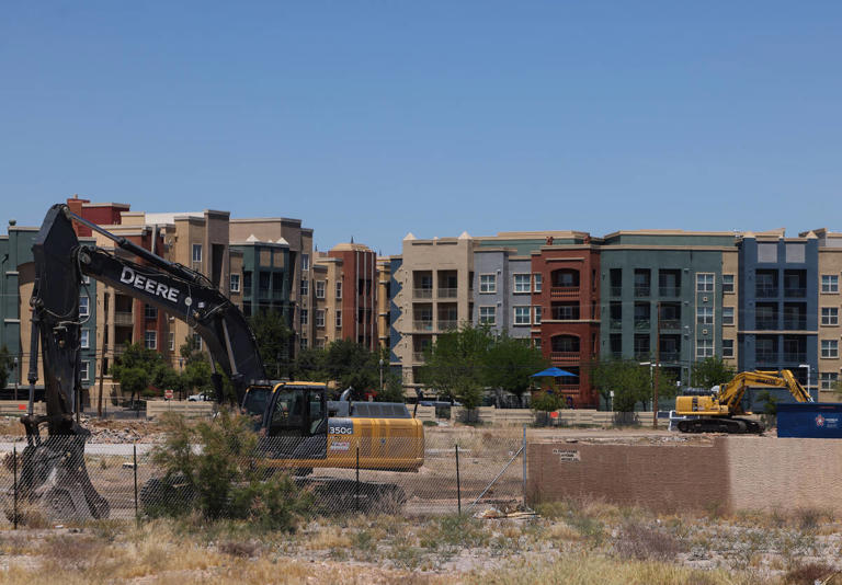 Rundown condo complex south of Strip torn down, new housing in the works