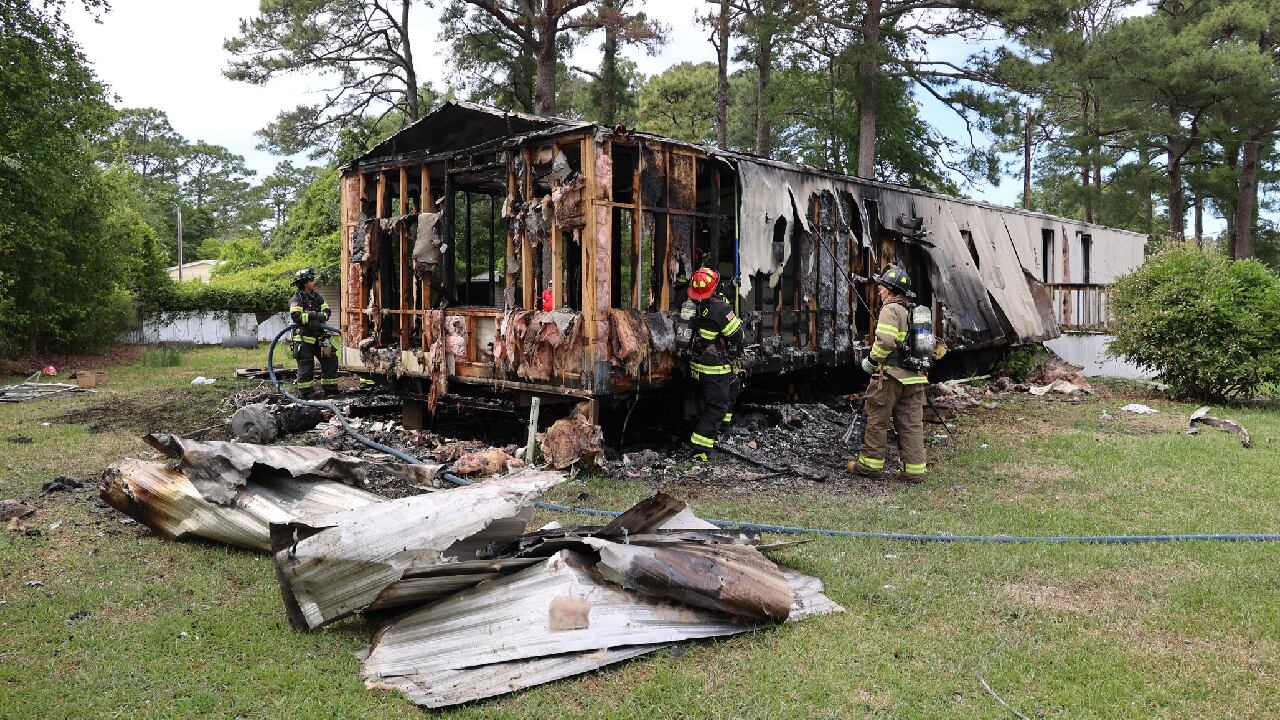 Carteret County mobile home catches fire again after less than a month