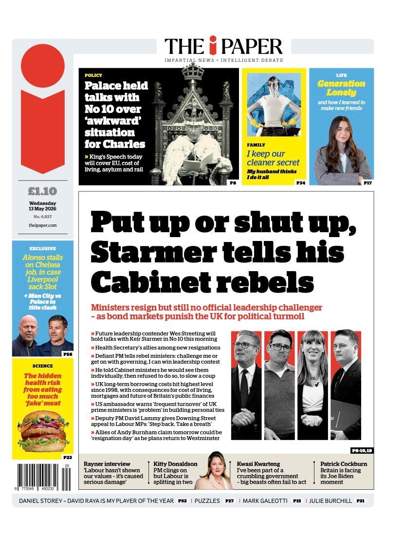 'Starmer and Streeting set for showdown' and 'Crisis? What crisis?'