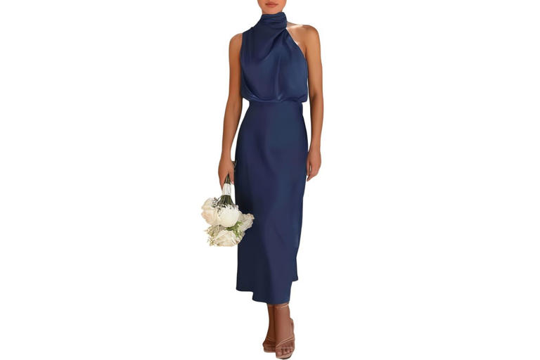Jennifer Aniston's striking navy dress looks like this $50 style from  Amazon that's 'perfect for summer weddings'