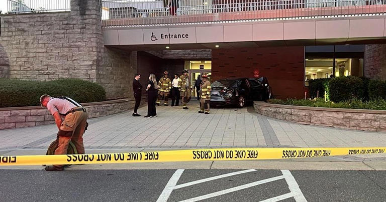 Two injured after car crashes into WakeMed hospital building, police ...