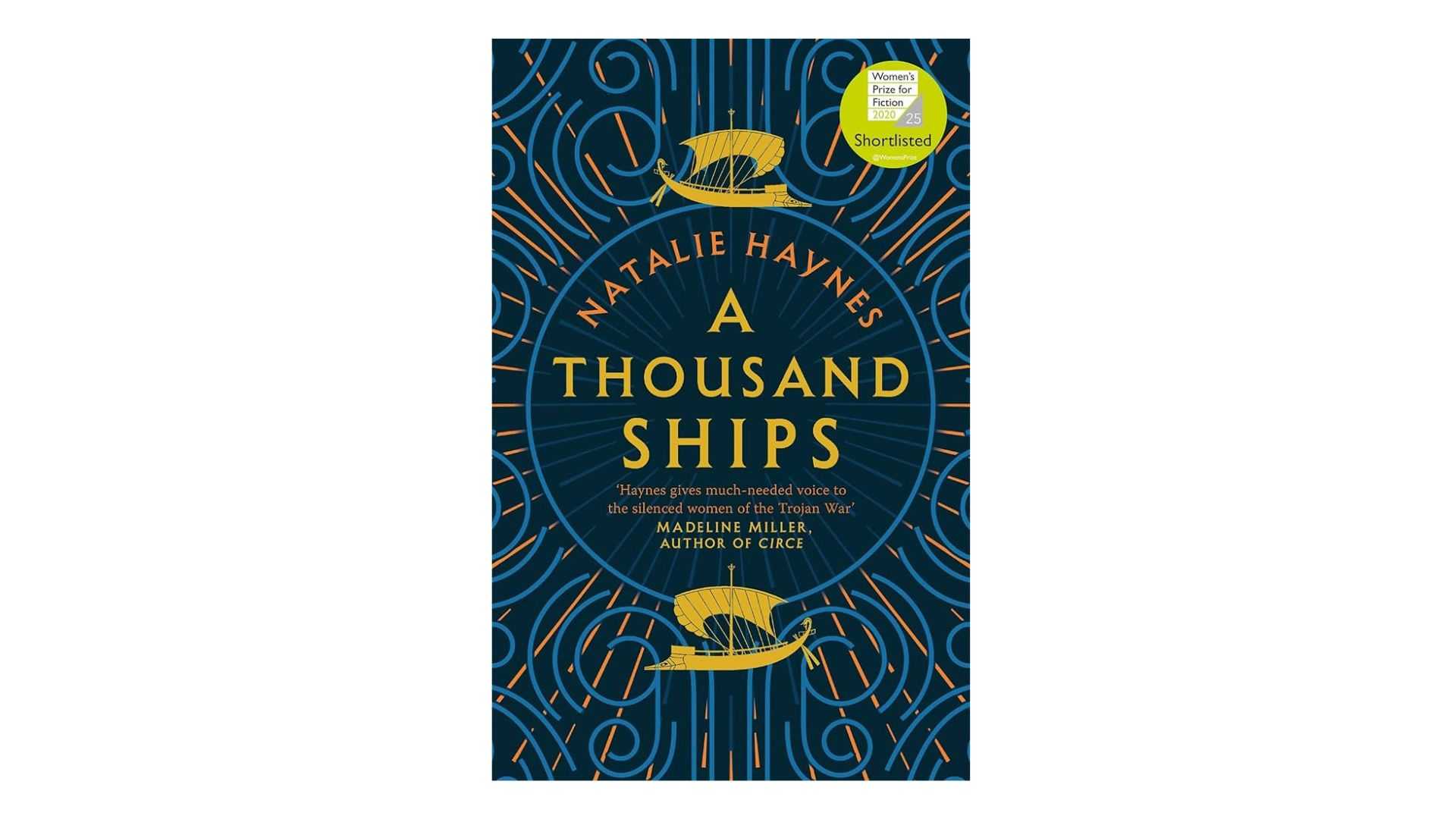 A Thousand Ships by Natalie Haynes book cover on a white background
