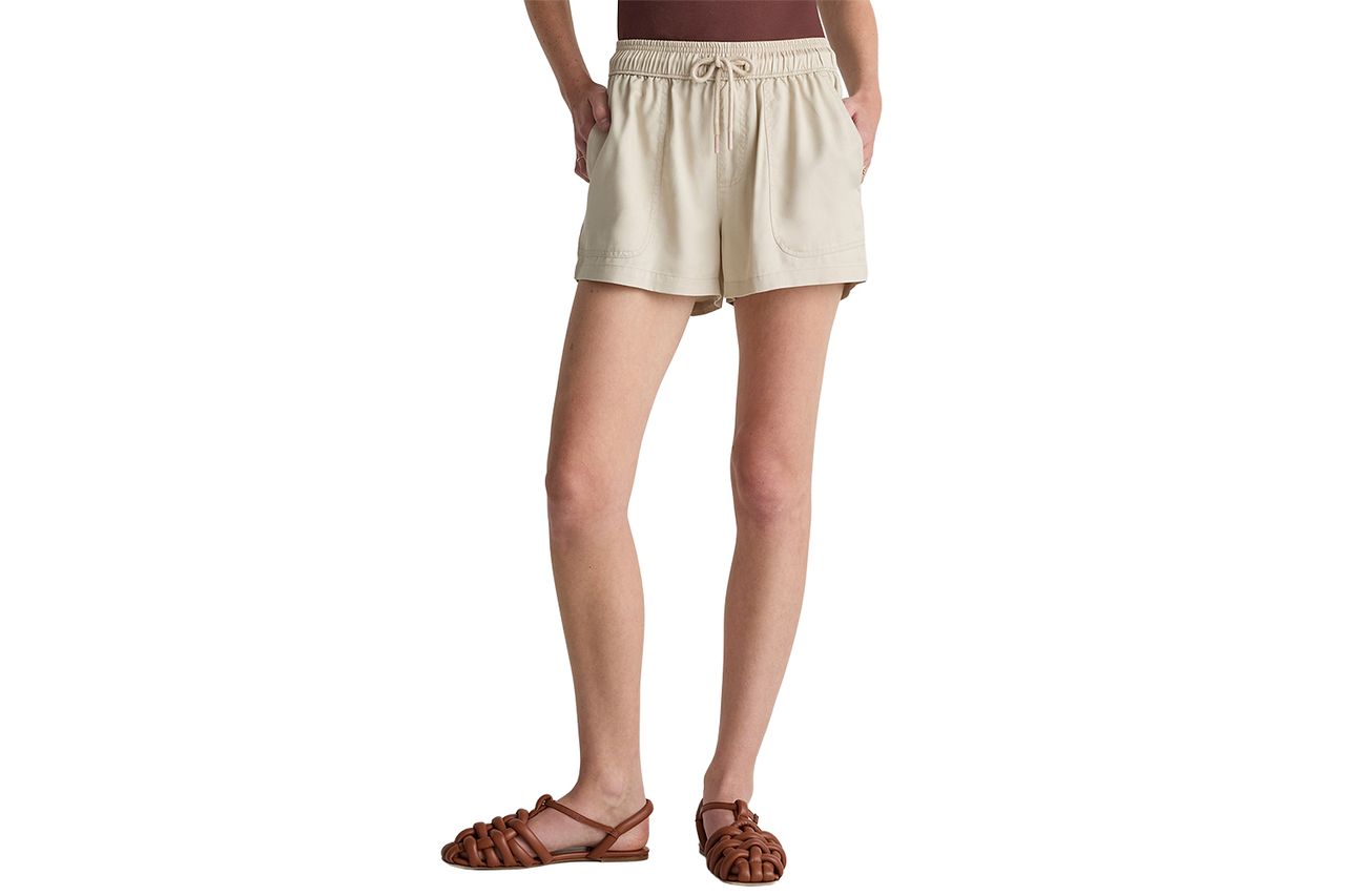 Vintage Wash Tencel Utility Shorts Shale
