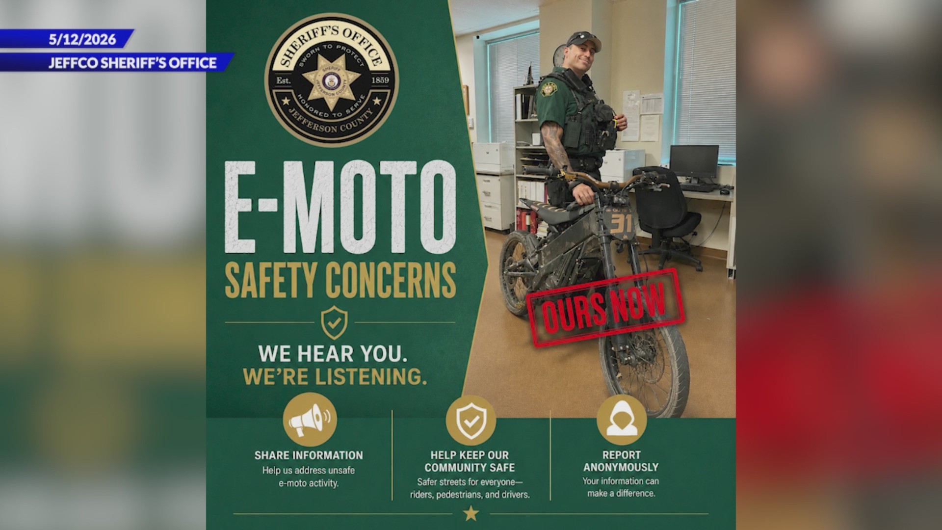Jeffco residents can now report unsafe e-moto riding without going to ...