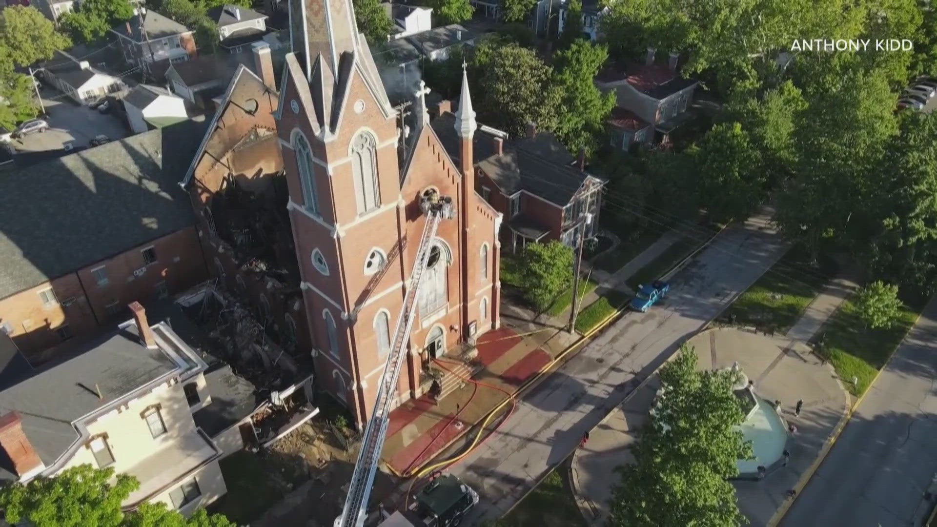 Fire destroys historic church in Madison, Indiana