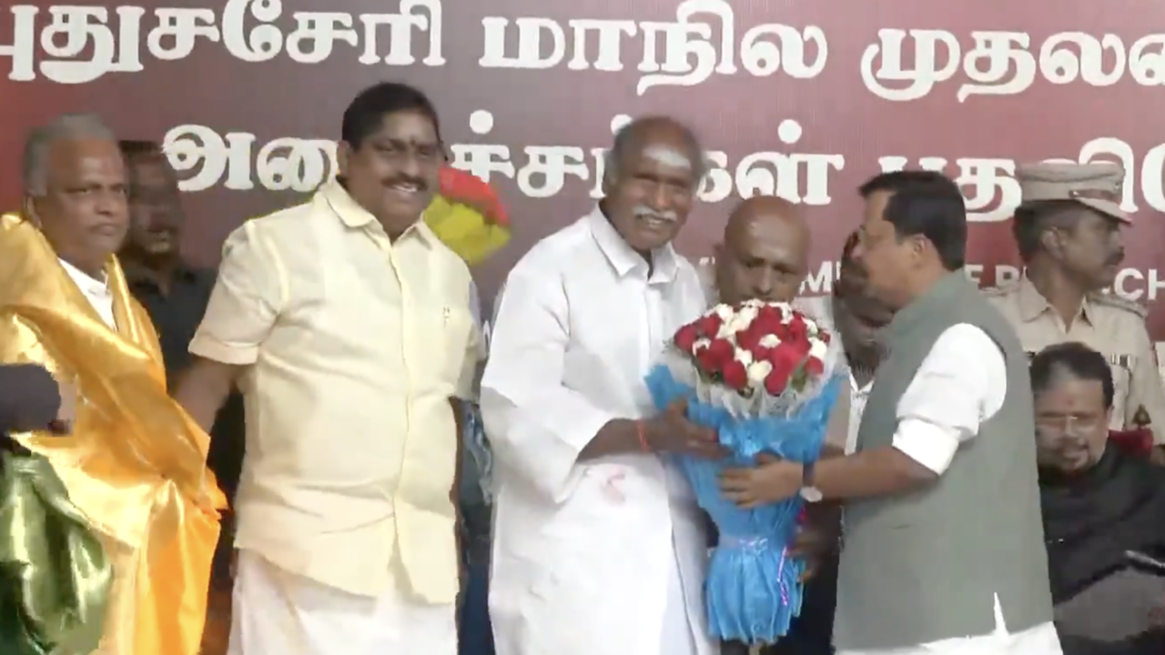 N Rangasamy takes oath as Puducherry CM for 5th time