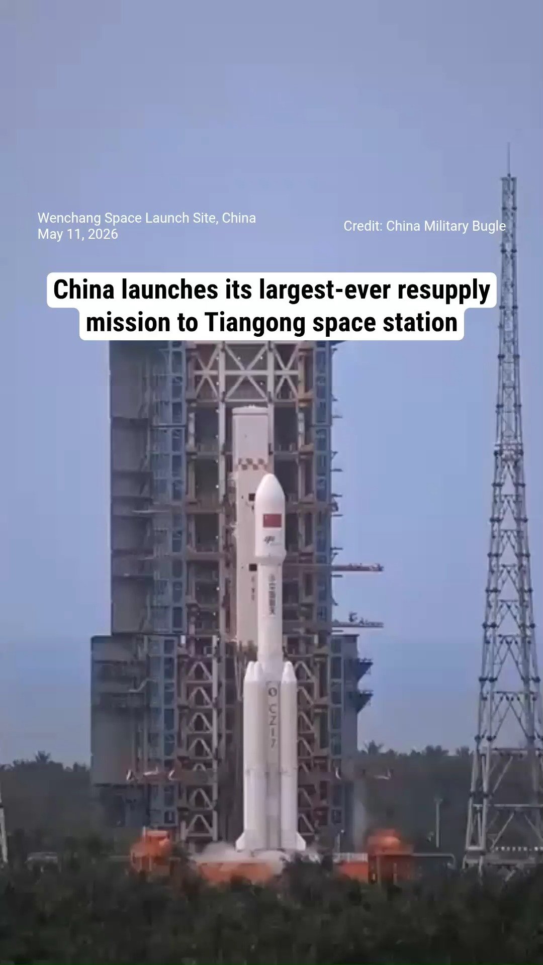 China launches its largest-ever resupply mission to Tiangong space station