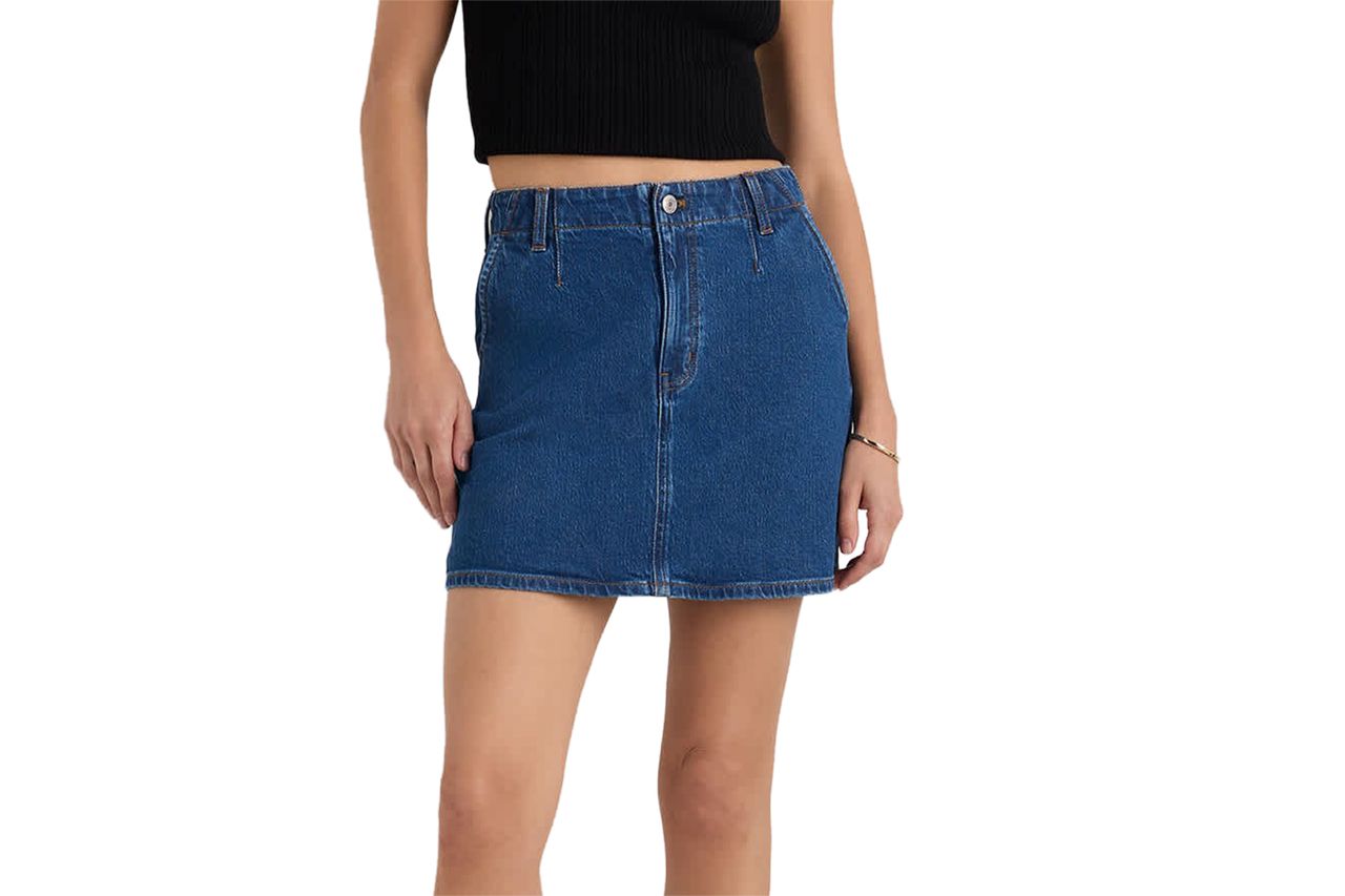 Stretch Denim Mini Skirt Obsidian Blue