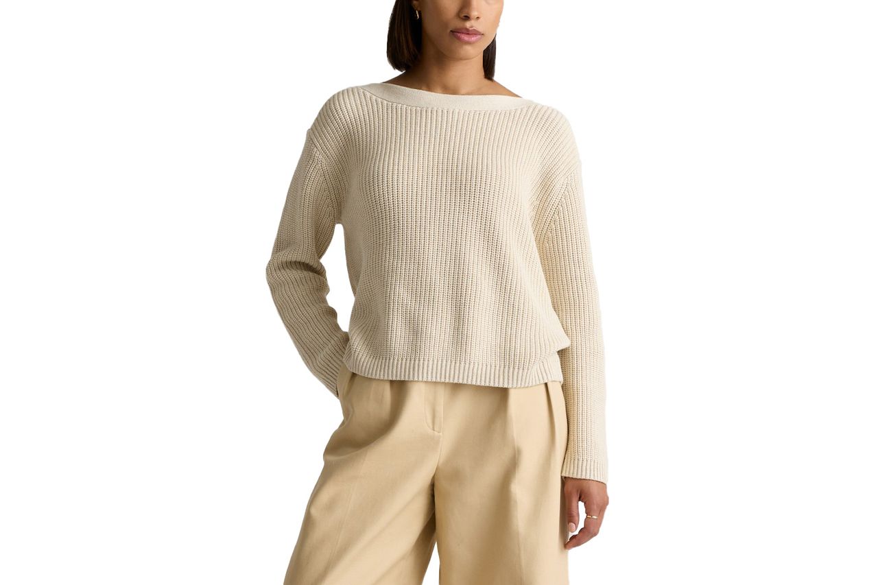 Quince 100% Organic Cotton Fisherman Boatneck Sweater