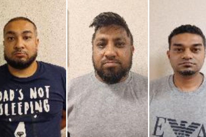 (left to right) Nefur Miah, 38, Muhammed Ismail Ali, 38 and Emran Hussain, 42 were handed the longest jail terms