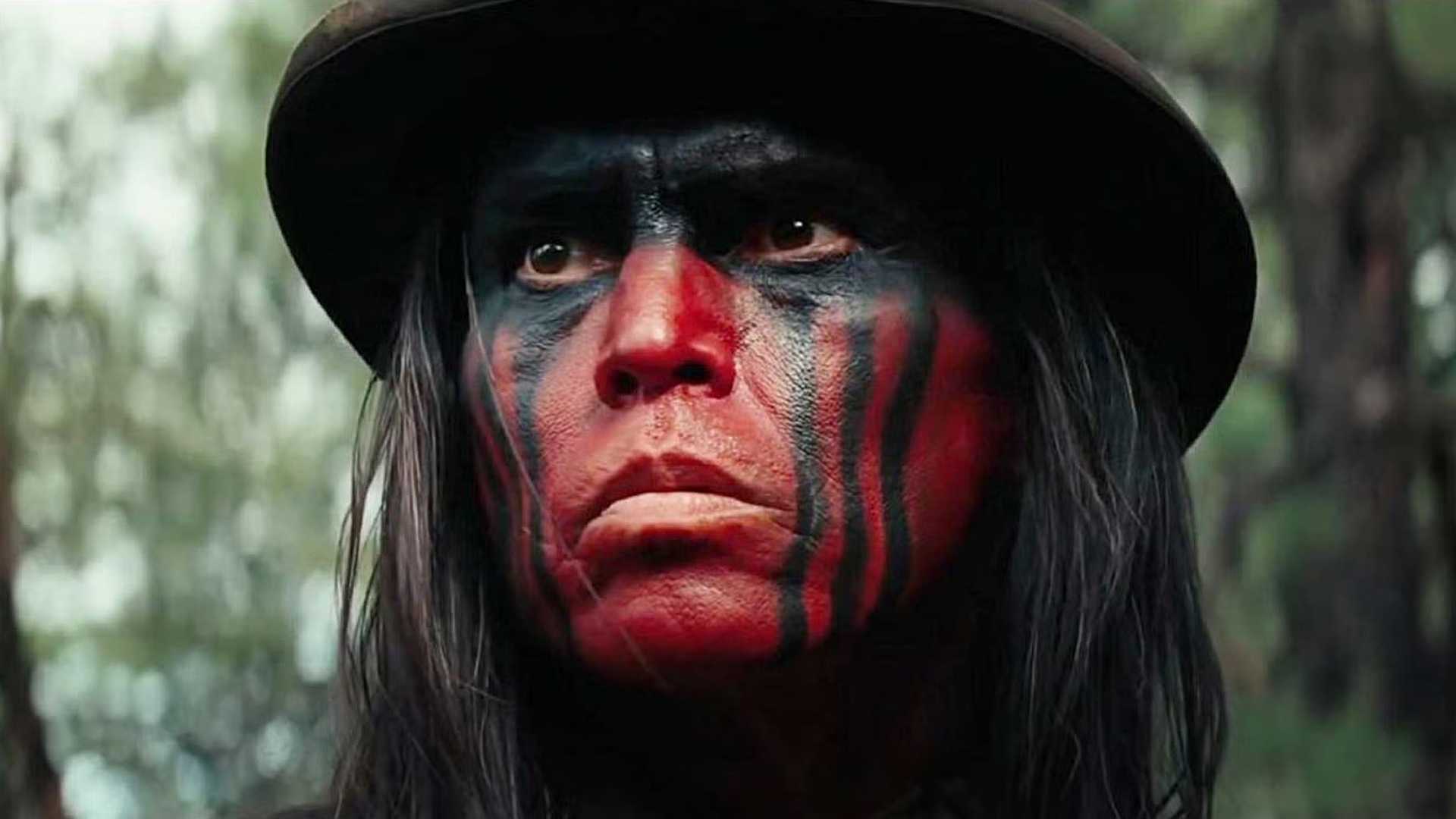 Wes Studi in facepaint from Hostiles
