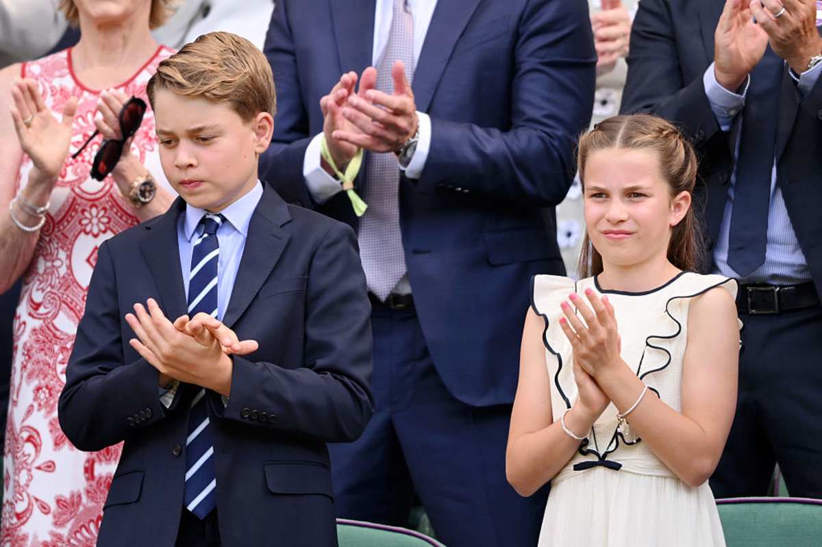 Prince George and Princess Charlotte attend day 14 of the Wimbledon Tennis Championships. (Image Source: Getty Images| Karwai Tang/WireImage)