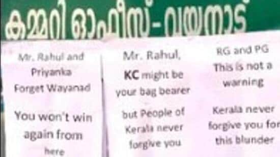 Posters warning Rahul, Priyanka Gandhi surface in Kerala as Venugopal ...
