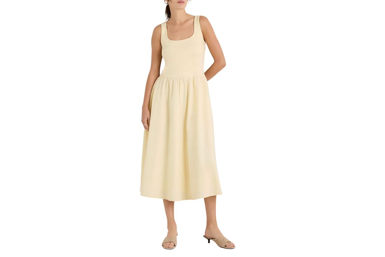 Quince Cotton Mixed Media Tank Dress