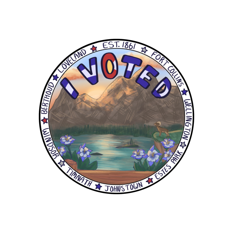 Here's the winning 'I voted' sticker for Larimer County ballots