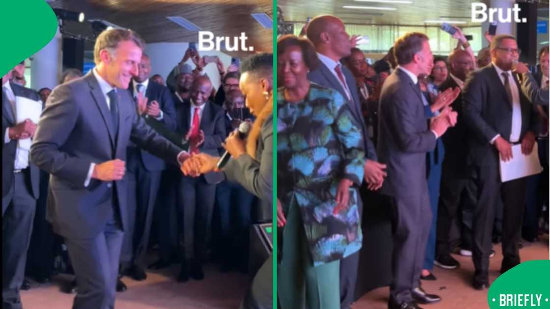 French President Emmanuel Macron joins Nomcebo Zikode for Jerusalema ...