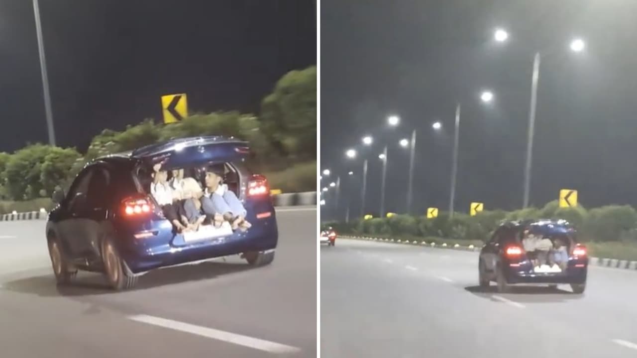 Hyderabad ORR horror: Viral video shows kids in car boot at 100+ kmph ...