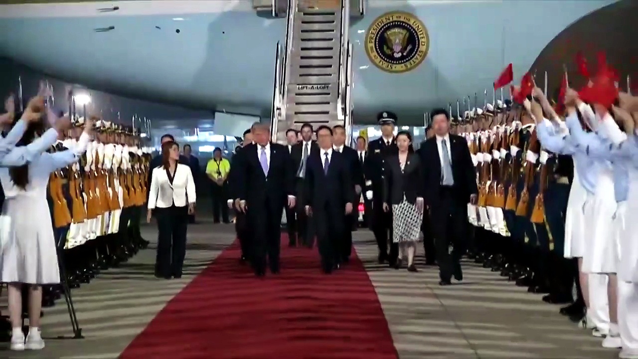 Llegada de Donald Trump a China