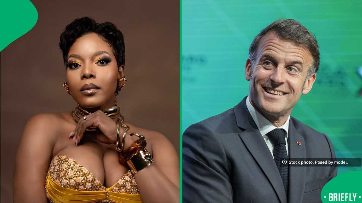 French President Emmanuel Macron joins Nomcebo Zikode for Jerusalema ...