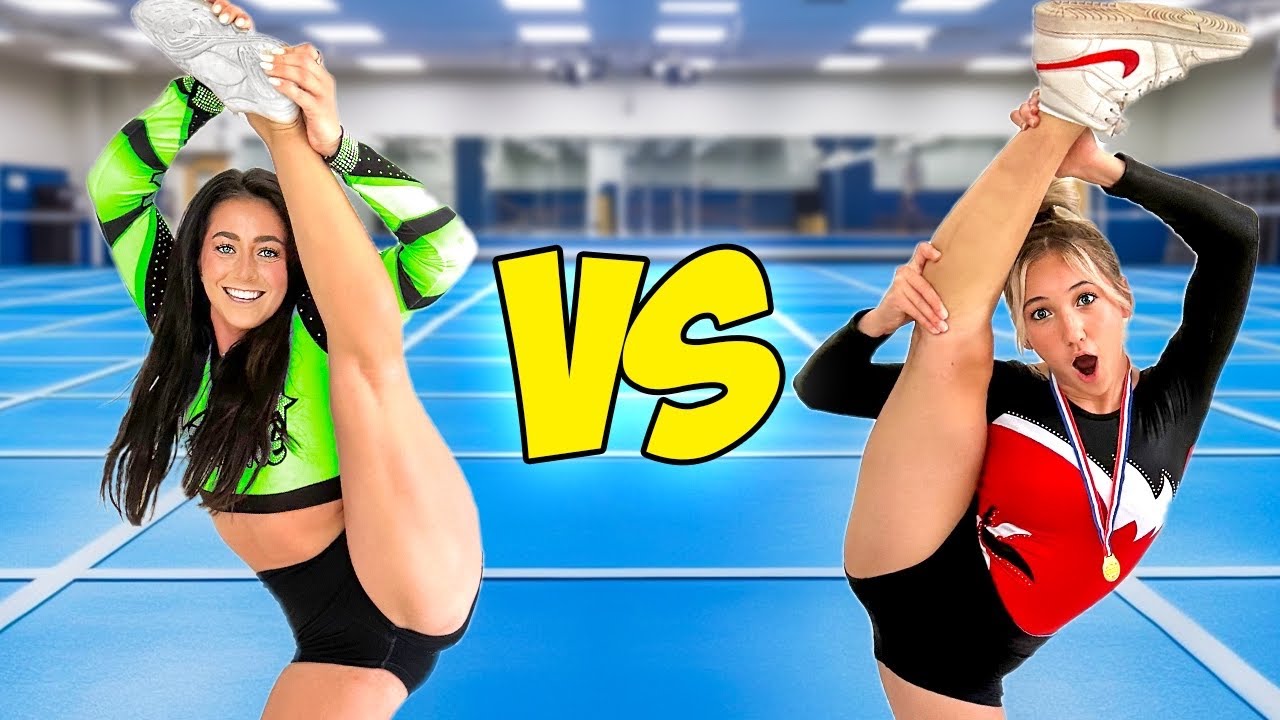 Gymnasts challenge cheerleaders to an intense acrobatic competition ...