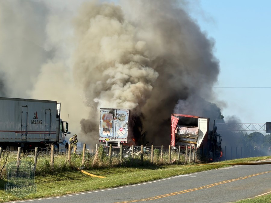 Tractor-trailer driver killed in fiery crash between two semis on I-85 ...