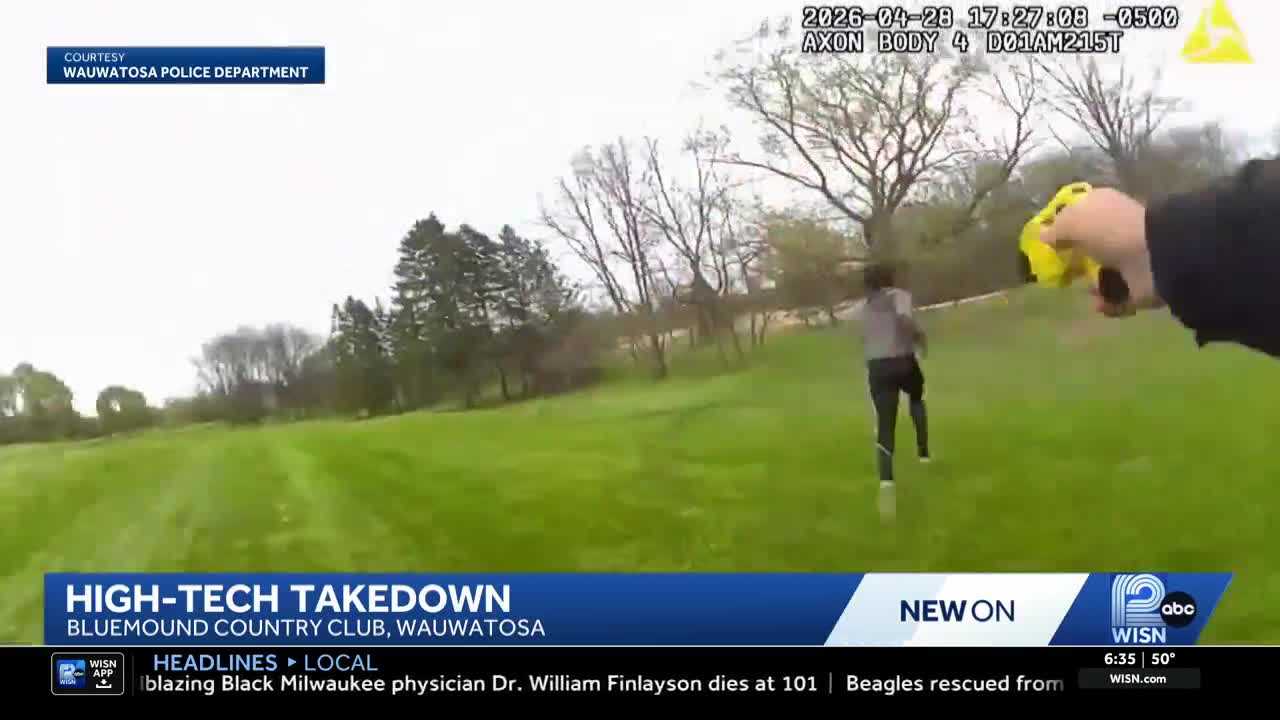 Drone helps Wauwatosa police catch robbery suspect on golf course