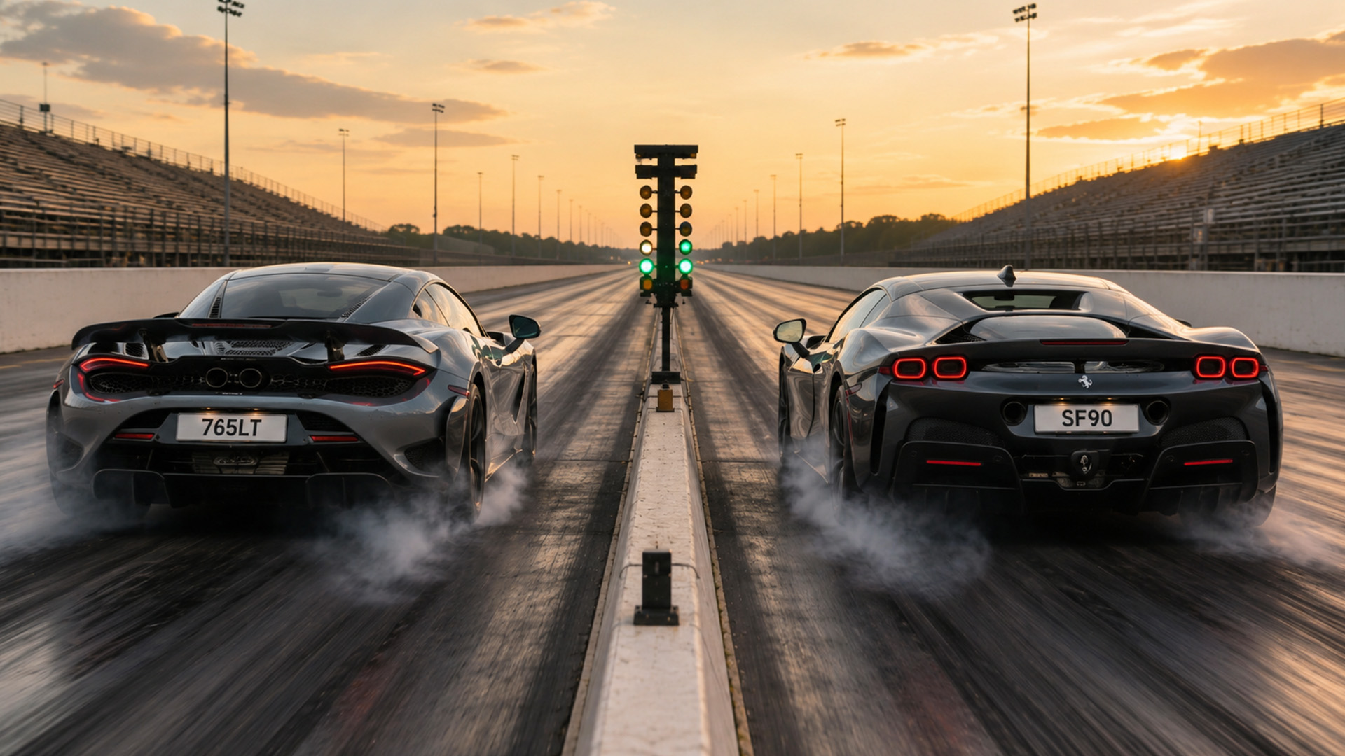 McLaren 765LT takes on Ferrari SF90 drag race