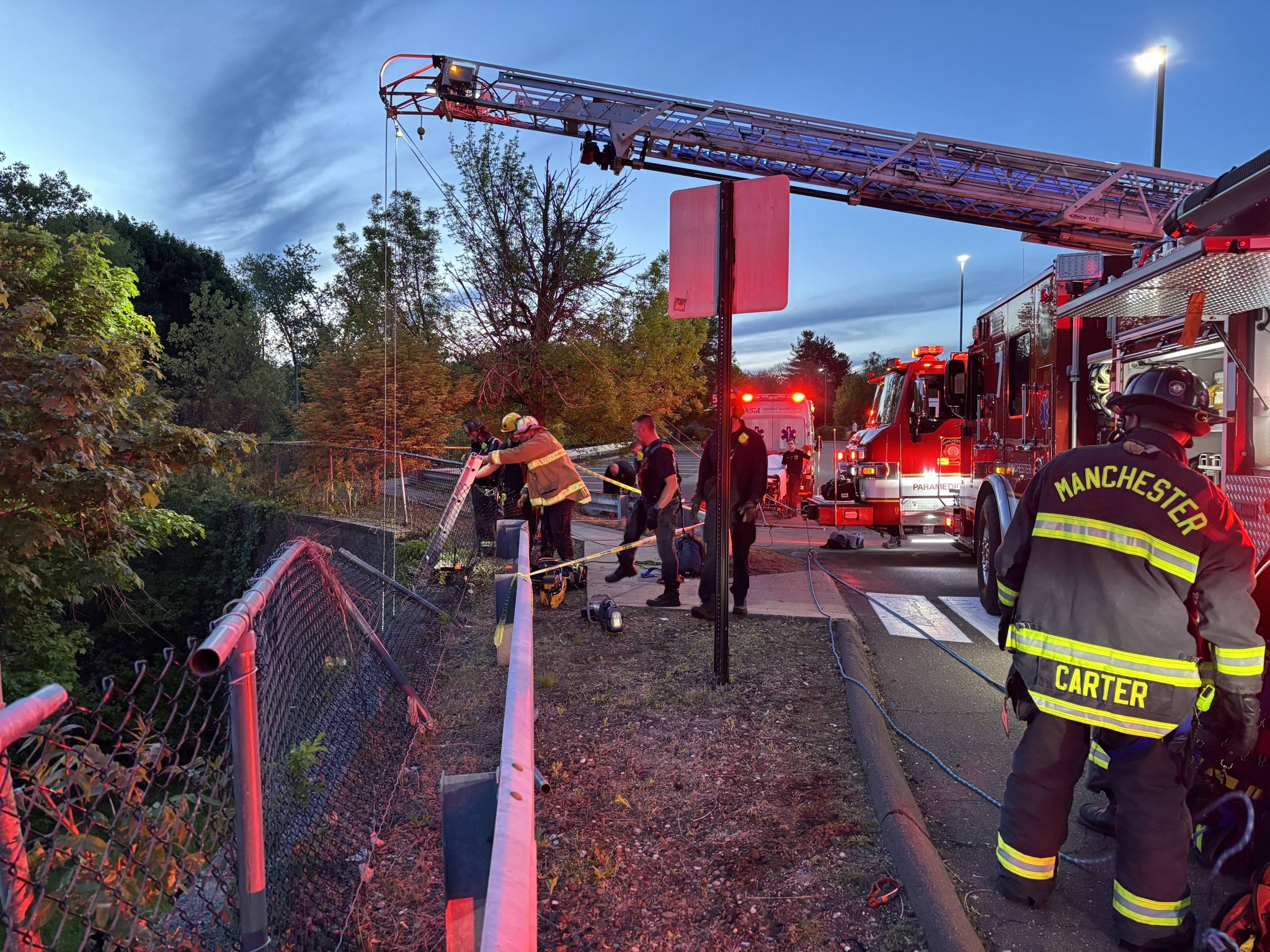 Person seriously injured after falling down embankment when fence gave ...