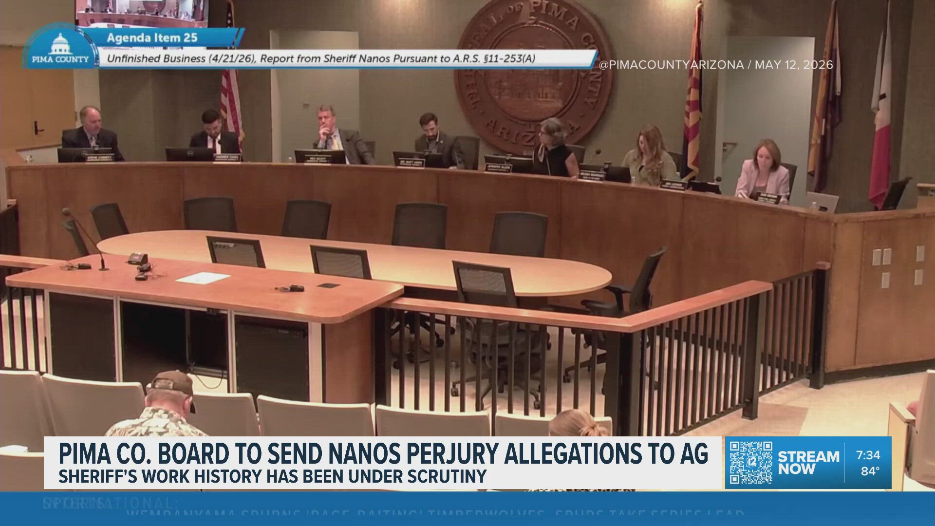 Pima County board sends Sheriff Nanos perjury allegations to Arizona AG