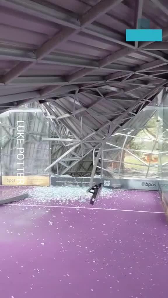 Storm smashes padel court roof leaving building destroyed in Cape Town