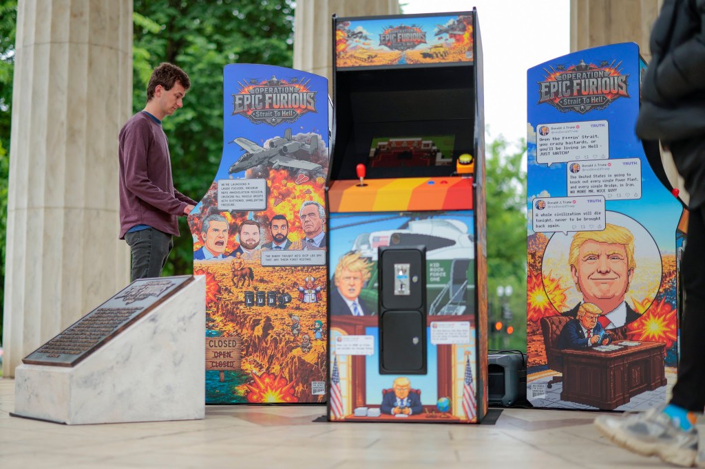 Iran war arcade game appears in Washington DC with Trump as playable ...