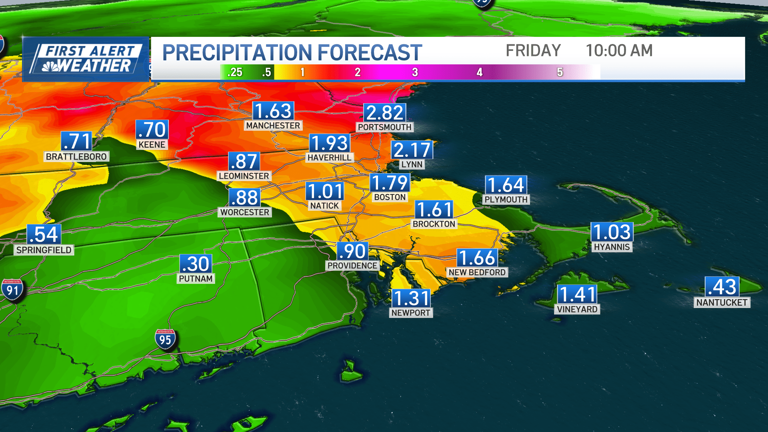 First Alert Thursday due to the threat of heavy rain in Greater Boston