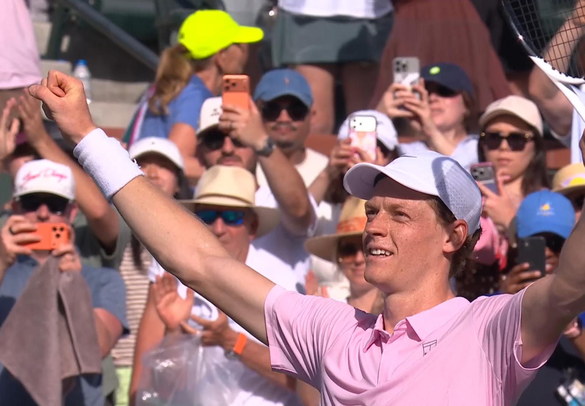 Jannik Sinner, Indian Wells 2026 © Stream screenshot