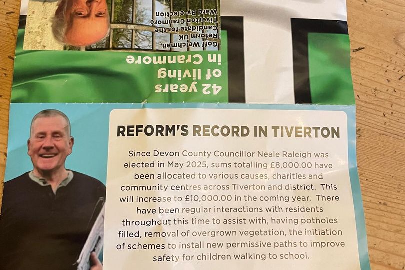 Row erupts over 'misleading' Reform UK leaflet ahead of Tiverton by ...