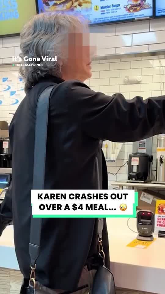 Karen crashed out over a meal