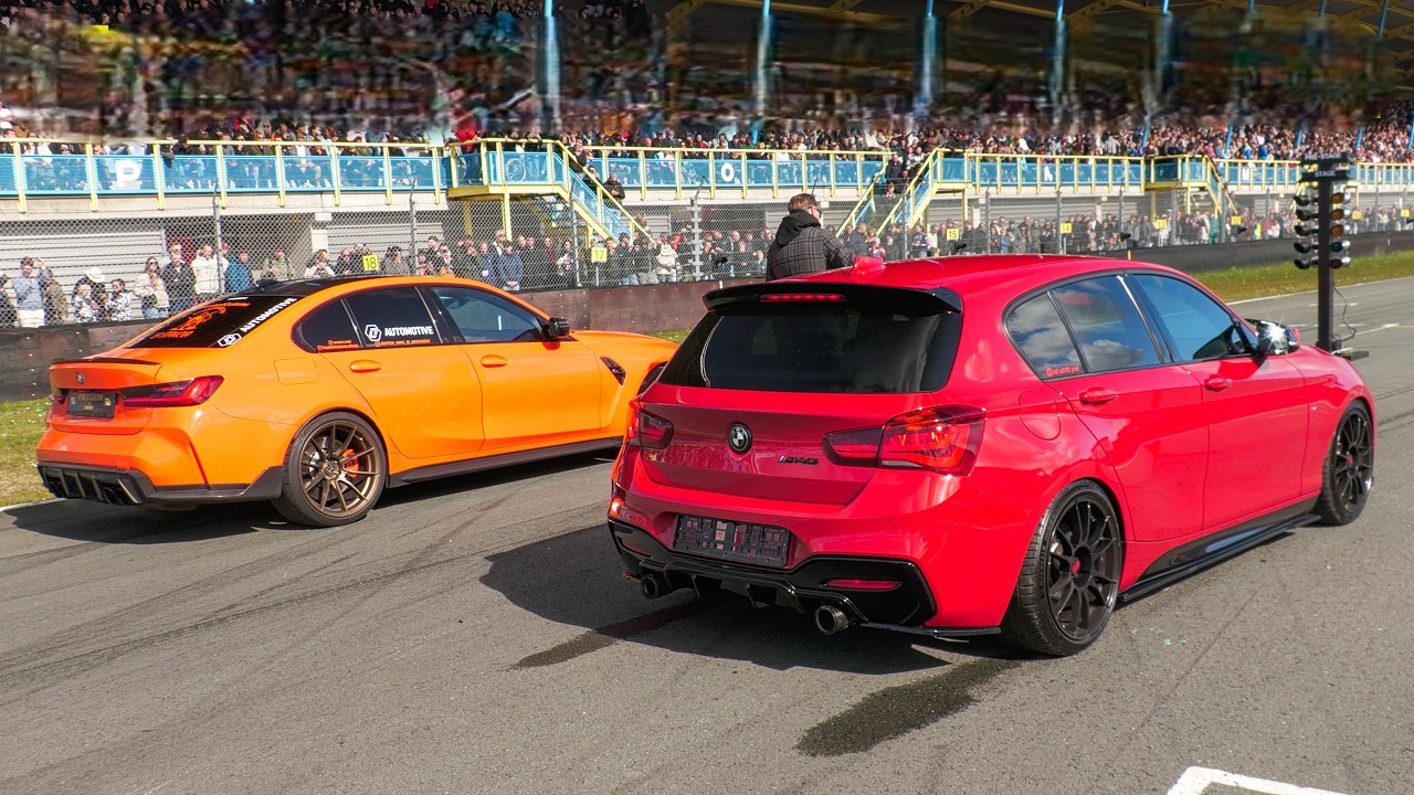 Modified cars go head-to-head - one race almost ends badly
