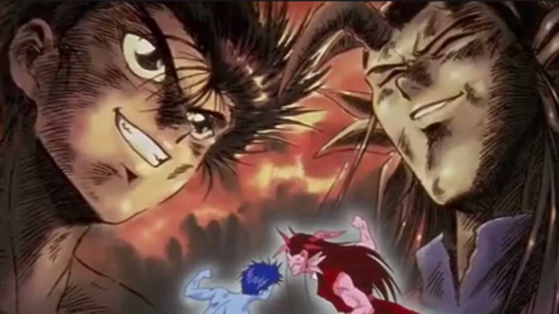 Yusuke is about to battle against the powerful Yomi in Yu Yu Hakusho.