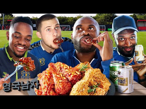 Image for British footballers try Korean fried chicken & beer for the first time! 🇰🇷🍗⚽️