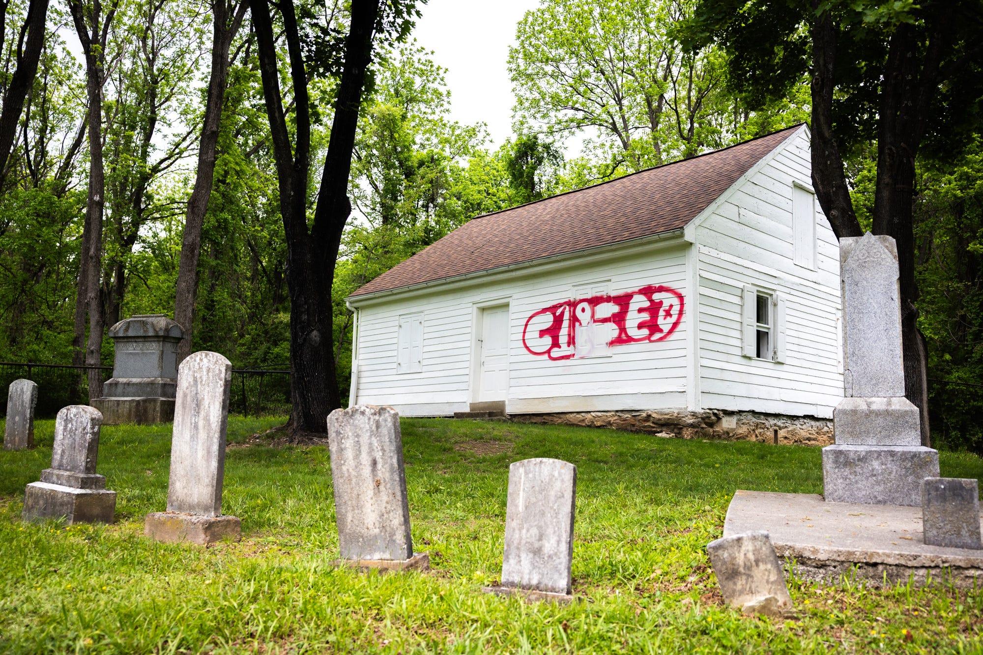 1800s meeting house defaced with graffiti at Codorus State Park