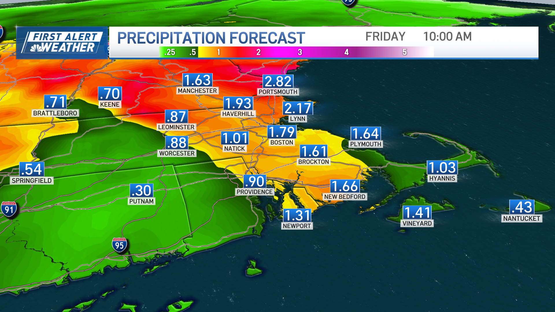 First Alert Thursday due to the threat of heavy rain in Greater Boston
