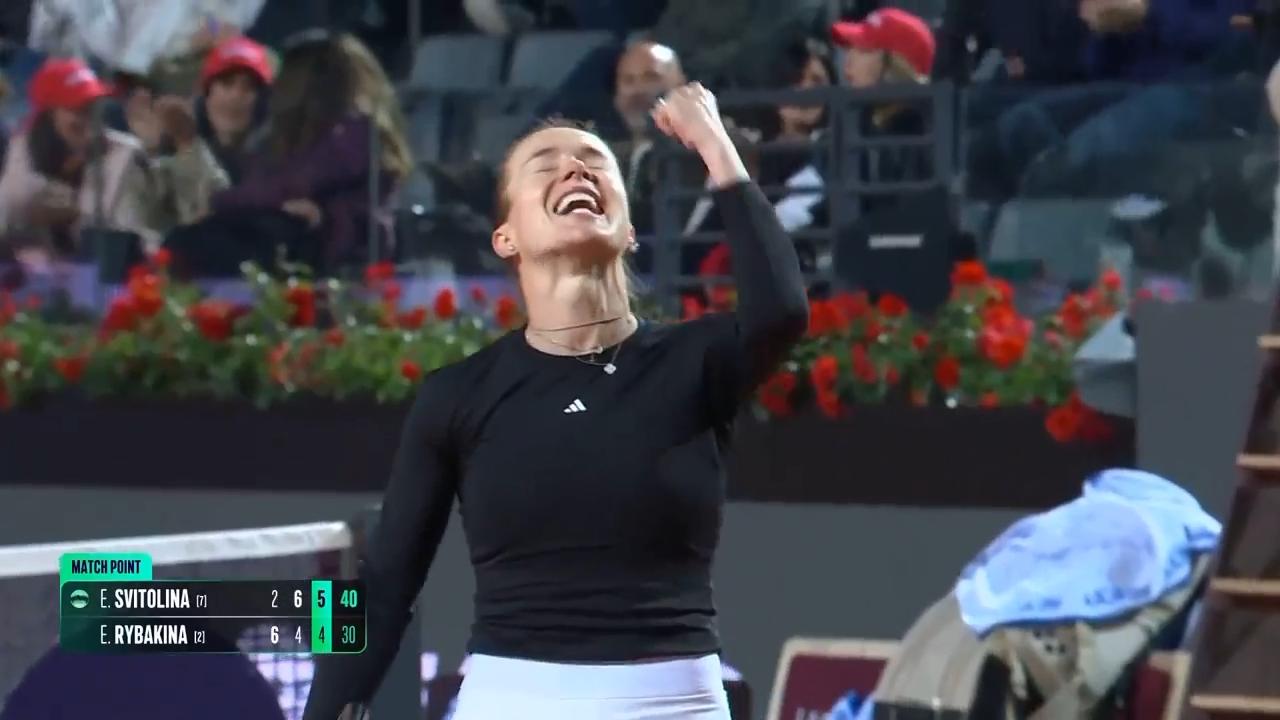 Two-time champion Svitolina fights back against Rybakina in Rome