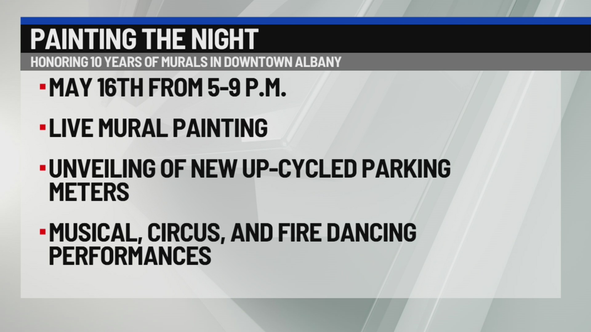 ‘Painting the Night’ to commemorate 10 years of Albany murals