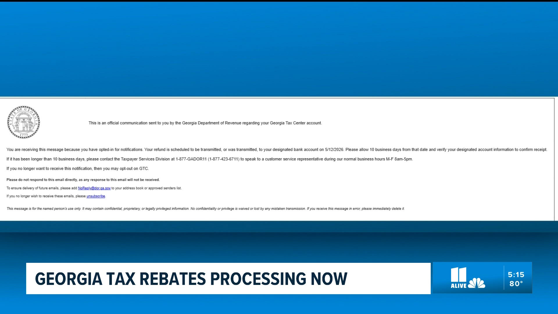 When will Georgia taxpayers get a rebate? State issues electronic notices