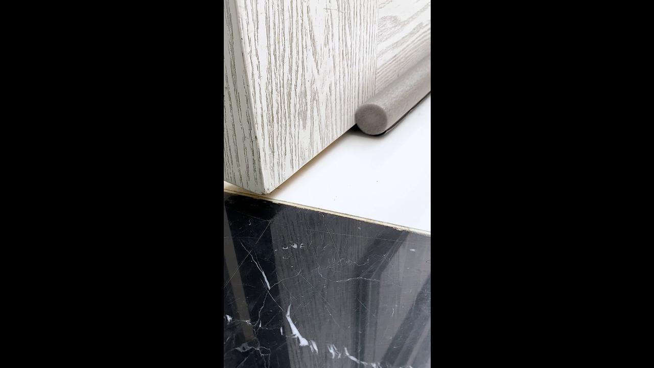 Installing door bottom seal strip for dust and noise protection ...