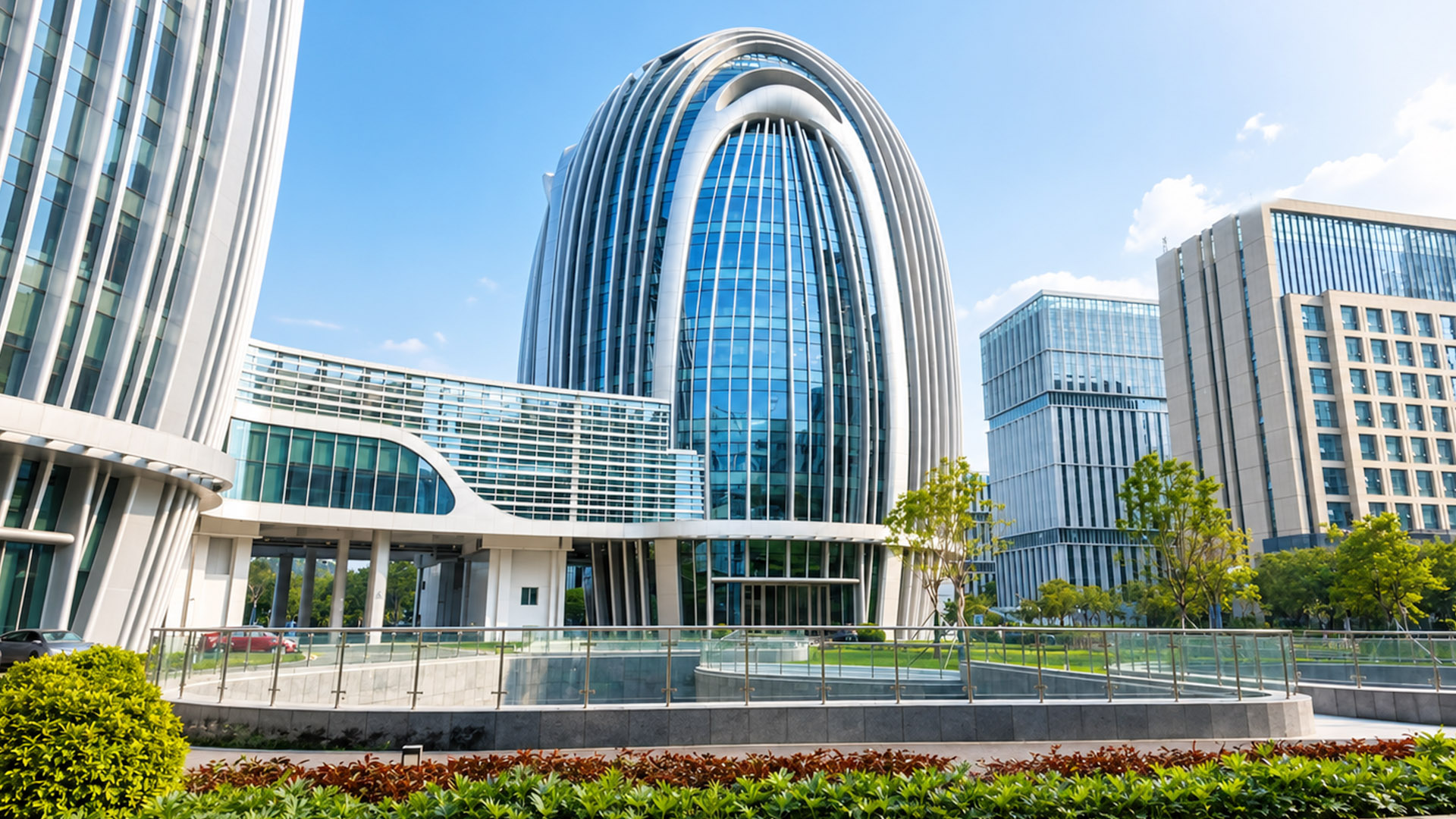 China builds giant rounded towers with distinctive futuristic glass ...