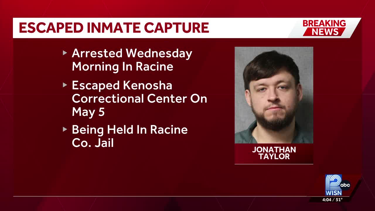 Escaped Kenosha inmate captured by US Marshals in Racine