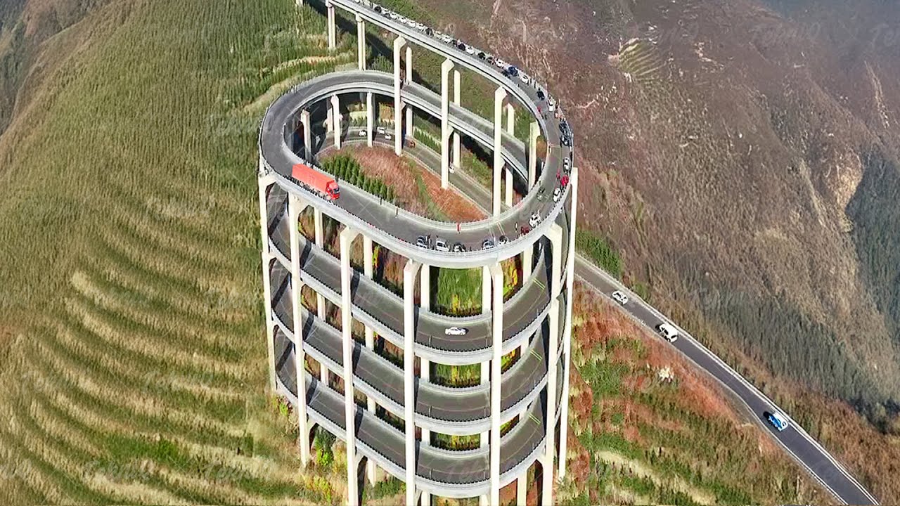 Riding China’s futuristic multi-level highway built over mountain